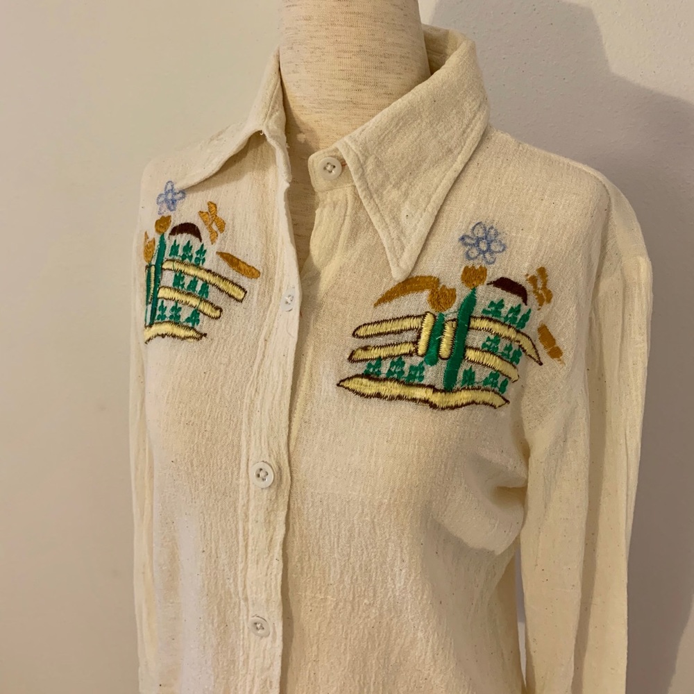 Vintage 1970s Button Down Shirt - Picture 1 of 10